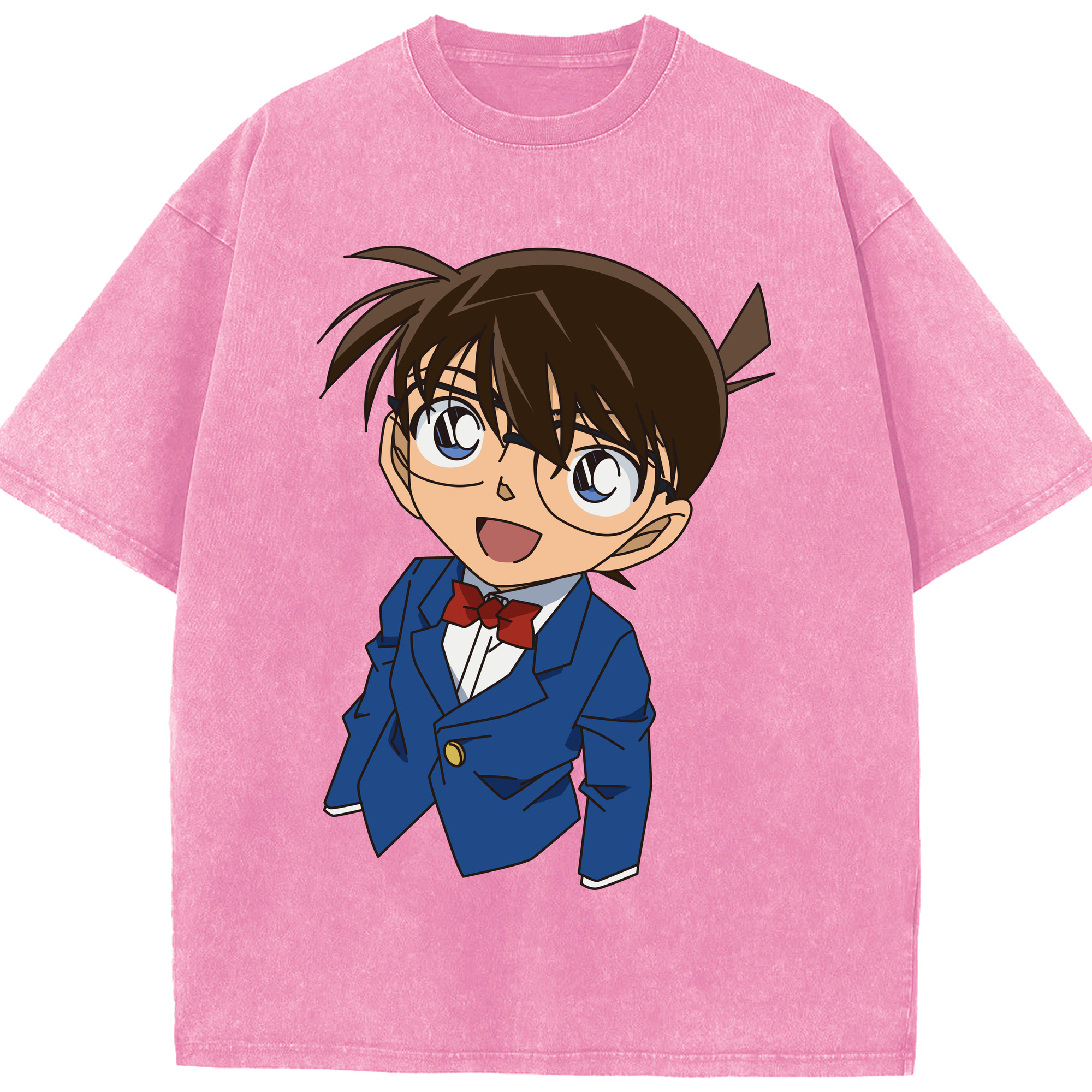 （画像用） 名探偵コナン 江戸川 コナン Detective Conan Conan Edogawa 綿100% ヴィンテージ風 半袖Tシャツ（フロントプリント）